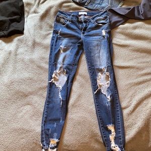 Distressed jeans